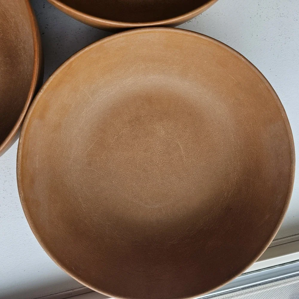 1960s 1970s Lot Of 3 Ellingers Vintage Agatized Wood Serving Bowl #100 9-1/4